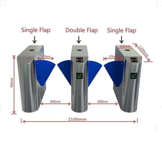Full Automatic Access Control Pedestrian Stainless Flap Barrier Turnstile Gate for School 