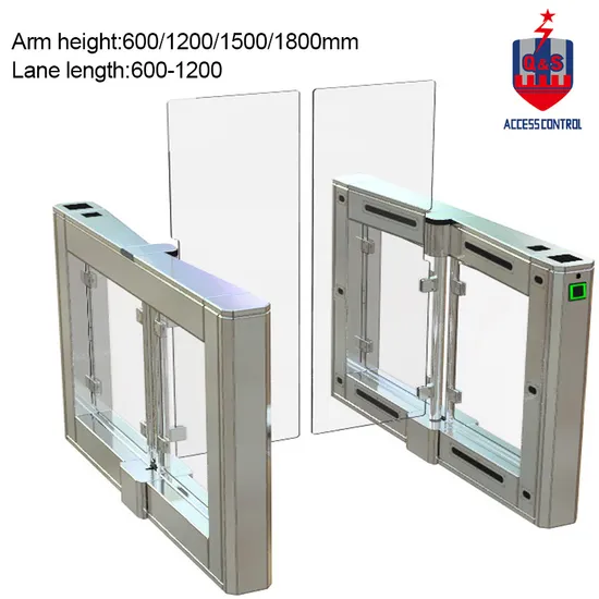 Waist High Optical Swing Glass Turnstile Access Control Turnstile 