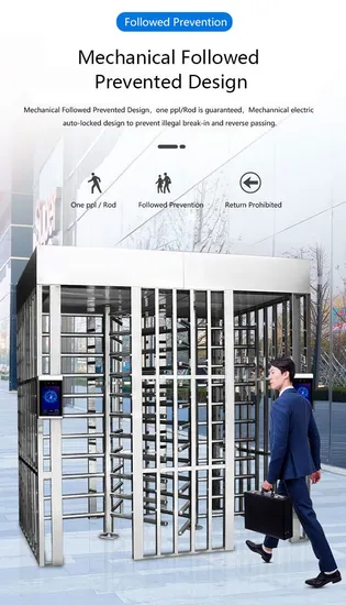 High Security Double Passage Full Height Turnstile Pedestrian Access Control Entrance Gate 